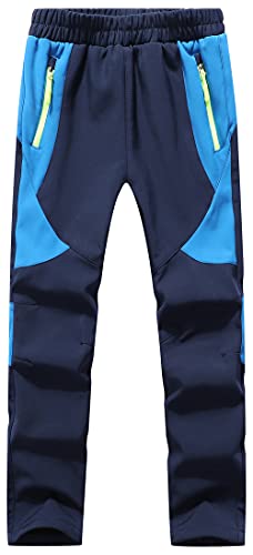 kinder skihose wasserdicht warm gefüttert softshellhose dafenp navy blue xl