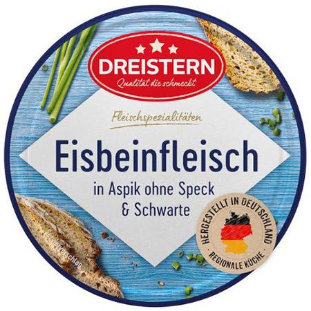 Dreistern eisbeinfleisch in aspik, 200g ab 2,27 Euro (statt 3,29 Euro)