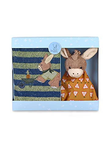 Geschenk-Set Sterntaler Emmilius, Kuscheltier und Decke für Babys