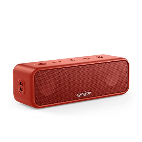 soundcore 3 Bluetooth lautsprecher, 24h akku, ipx7 wasserschutz, individuell einstellbar, rot