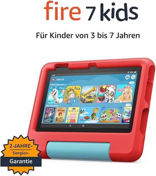 fire 7 kids-tablet 7 zoll display für kinder 3 bis 7 jahre 16 gb rot