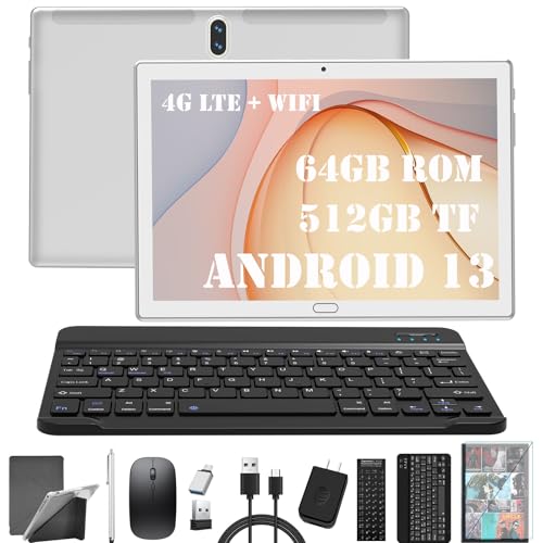 ZONKO 10 Zoll Android Tablet mit Tastatur, Stift und SIM Karten Slot