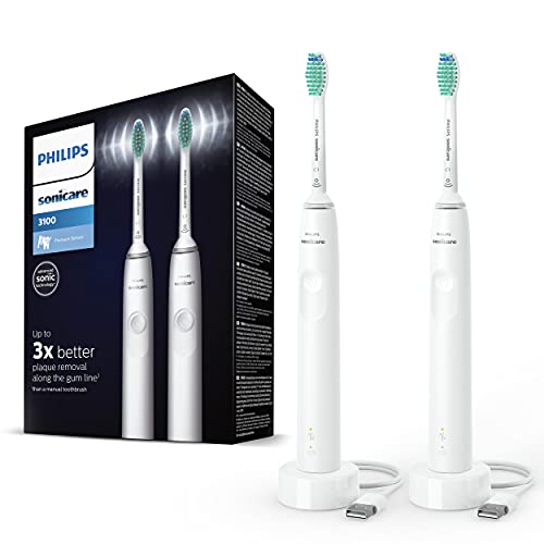 philips sonicare schallzahnbürste hx3675/13, elektrische zahnbürste, 2er pack, weiß