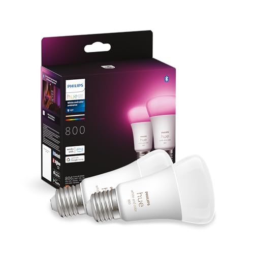 philips hue e27 led lampen smart dimmbar 16 mio farben 2er pack