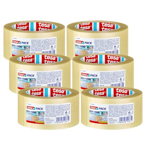 Produktbild: tesapack ultra strong klebebänder 6er pack transparent 66 m Rolle für verpacken und bündeln