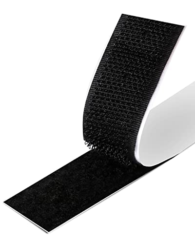 atdorr selbstklebendes klettband schwarz, extra stark, 2 cm x 7,5 m, für fliegengitter, fenster, bilderrähmen, fussmatten