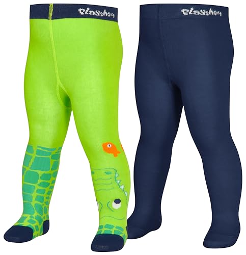 playshoes strumpfhose kinder unisex 2er set krokodil 62/68