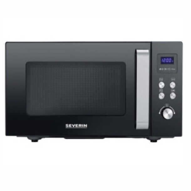 SEVERIN 2-in-1 Mikrowelle mit Grill und Glasboden, 800W, Edelstahl