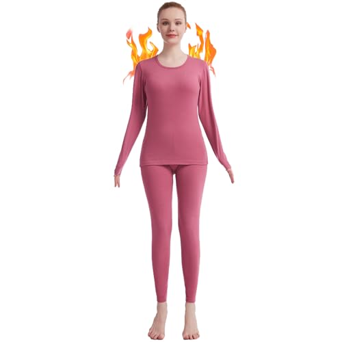 fomolom thermounterwäsche damen lang einfarbig ultraweich thermo unterhose set