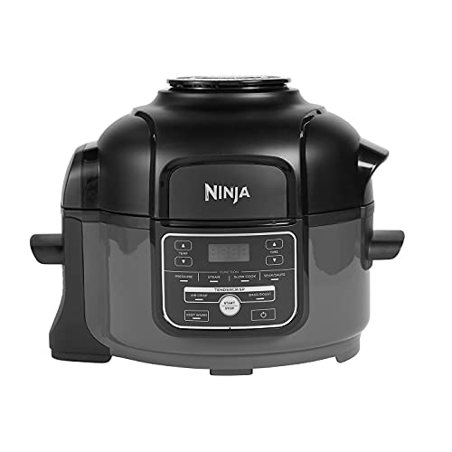 ninja foodi mini multikocher 4,7l 6-in-1 multicooker airfryer schnellkochtopf grau schwarz