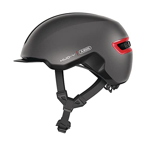 abus urban helmet hud-y, fahrradhelm mit led-rücklicht und magnetverschluss