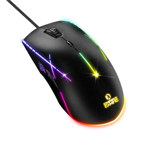 X-blades gamer-maus kabelgebunden, ergonomisch, led-rgb, 6400 dpi, 7 tasten, empire gaming