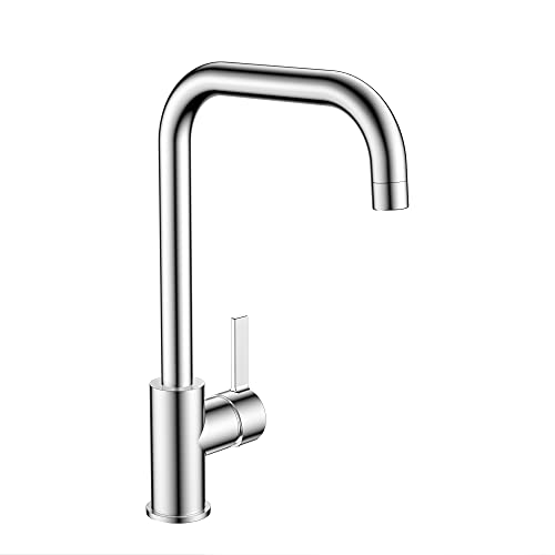 Krobec Küchenarmatur 360 drehbar Einhebelmischer Messing Chrom Wasserhahn 255 mm