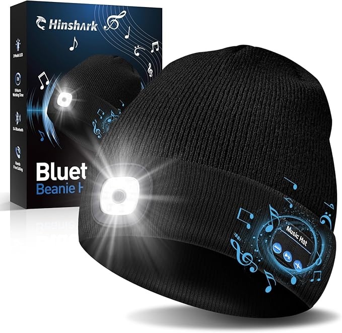 Produktbild: Bluetooth Mütze mit LED Licht  Geschenke für Männer und Frauen, Geburtstagsgeschenk