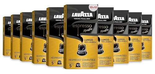 lavazza espresso maestro lungo intenso, 100 kapseln für nespresso, intensität 8, dunkelröstung