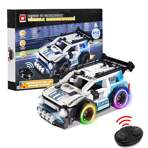Produktbild: sportwagen elektrisch w wise block 389053, rennauto bausteine 414 pcs, blau