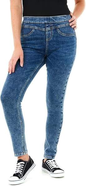 damen denim-jeans jeggings m17 pull on skinny fit baumwolle acid blue 34