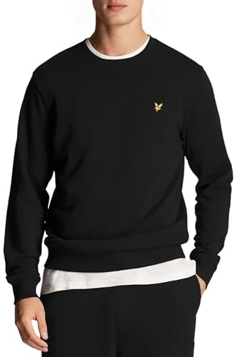 lyle & scott herren sweatshirt schwarz langarm rundhals größe m