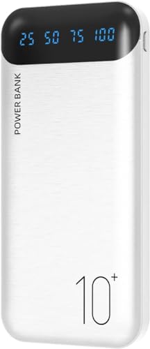 power bank 10000mAh mit 2 usb 2.4A ausgängen, kompatibel für huawei, iphone, samsung, weiß