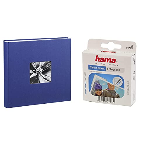 hama jumbo fotoalbum 30 x 30 cm für 400 fotos, 100 weiße seiten, blau, 500 fot Ecken