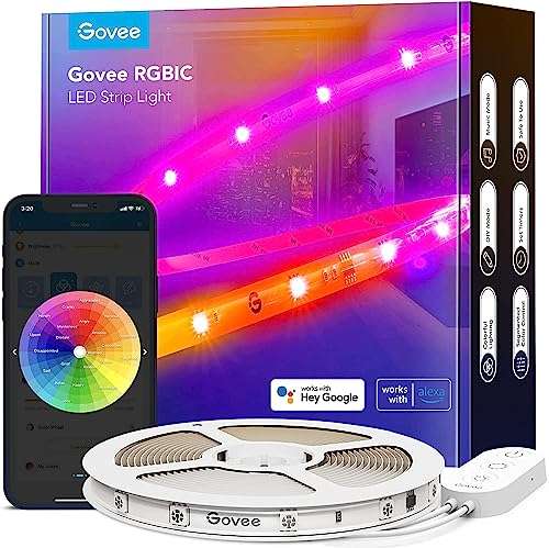 govee 5 m rgbic pro led strip lights, smart, app steuerung, farbwechsel, alexa, google assistant