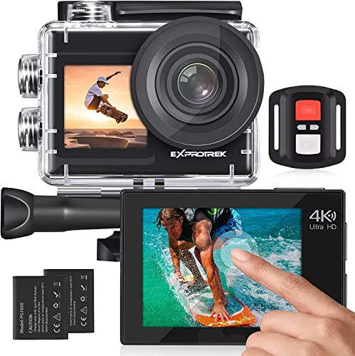 Entdecken Sie die Exprotrek 4K Action Cam: Wasserdicht bis 40m, 20MP Ultra HD, 170 Weitwinkel und EIS Stabilisierung. Perfekt für Abenteuer!