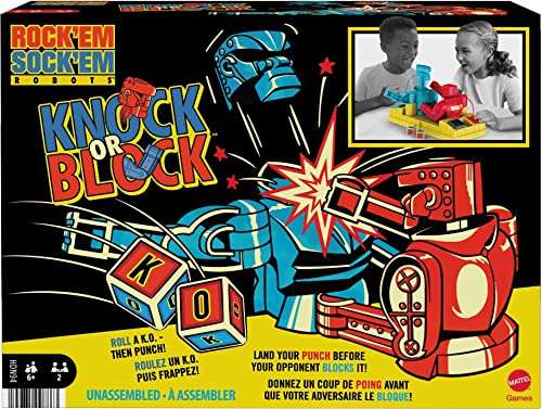 mattel games rock 'em sock 'em boxkampf spiel mit figuren red rocker und blue bomber