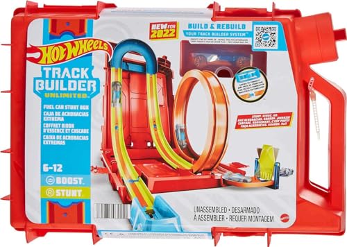 hot wheels autorennbahn mit benzinkanister, looping track, ab 6 jahre, hdx78