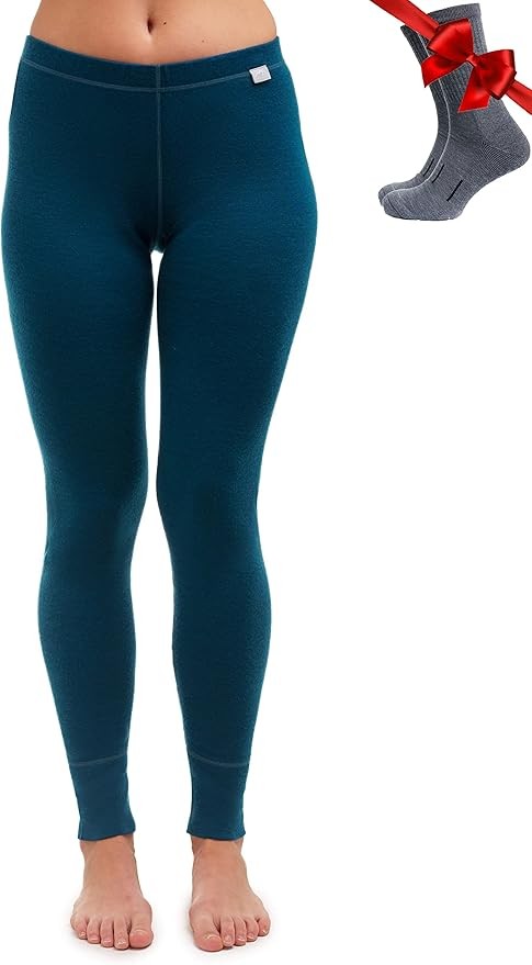 Merinowolle Thermounterwäsche Damen - Unterhose, Leggings, Socken Medium Deep Teal