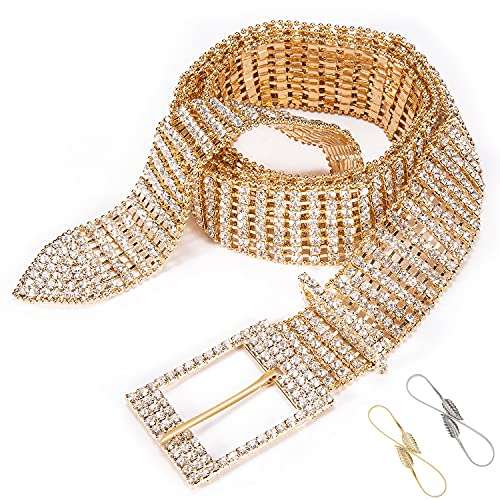 barry.wang damen diamantschnalle gürtel strass bling taillenkette hochzeit party club