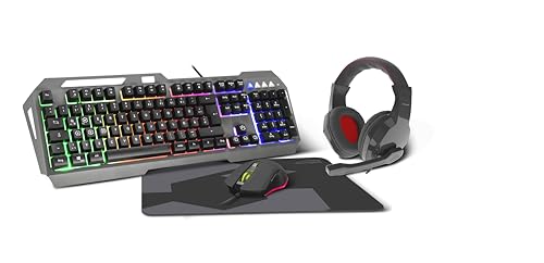 gaming set speedlink lunera 4in1 mit tastatur, maus, headset und mauspad, rgb, schwarz