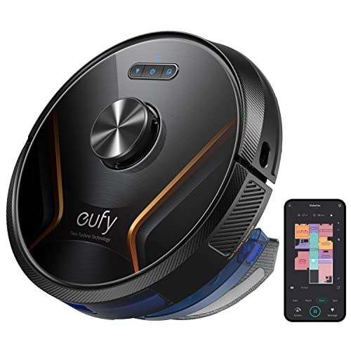 eufy robovac x8 hybrid staubsauger mit wischfunktion, 2000 pa saugkraft, wi-fi, laser-navigation