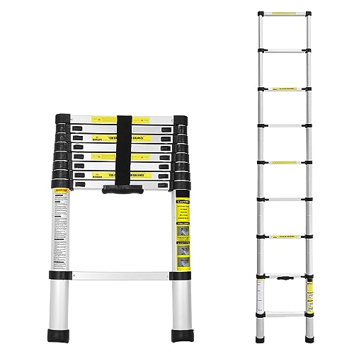 einfeben teleskopleiter aluminium 2,6m ausziehbar mehrzweckleiter 150 kg belastbarkeit