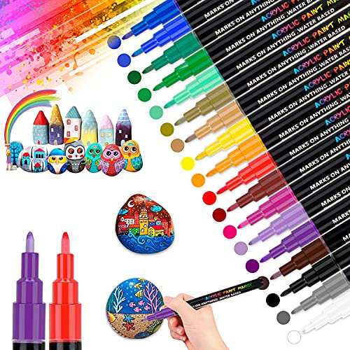 goffii acrylstifte 18 farben wasserfest permanent marker für steine und ostereier 0.7mm