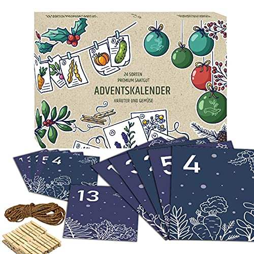 seeds advent calendar - 24 samen für gemüse und kräuter, geschenkidee für familien