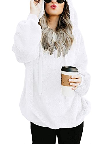 durio hoodie damen fleece oversize kapuzenpullover teddy fleece winter warm