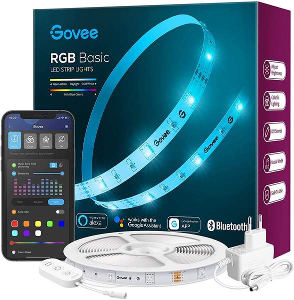 Govee WLAN LED Streifen 5m mit App-Steuerung, günstig für 12,99