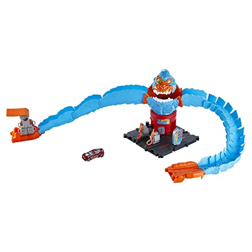 Hot Wheels HDR30 Gorilla-Angriff Set mit 1 Auto und Tankstelle, kompatibel mit anderen Sets