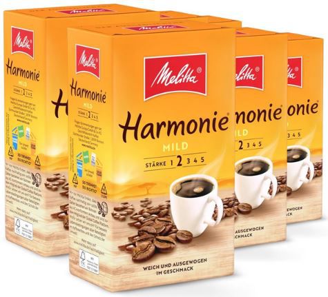 melitta harmonie mild filterkaffee 6 x 500g gemahlen für filtermaschinen milde röstung