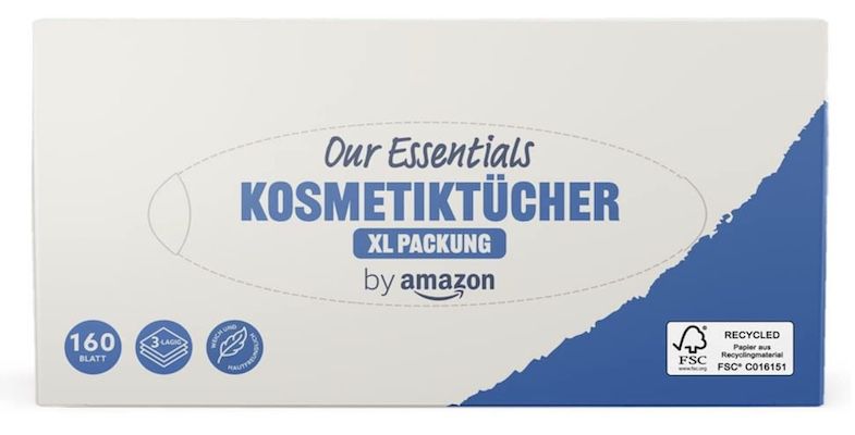 3-lagige kosmetiktücher 4x 160er von amazon für 5 euro