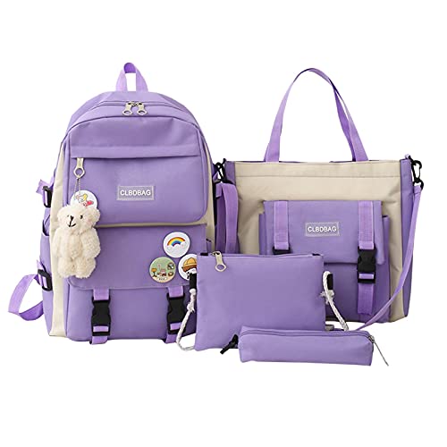 ykop schulrucksack set mädchen 31 x 44 x 14 cm kawaii lila schultasche für schule