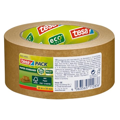 tesa tesapack paketband papier 50m x 50mm klebeband standard