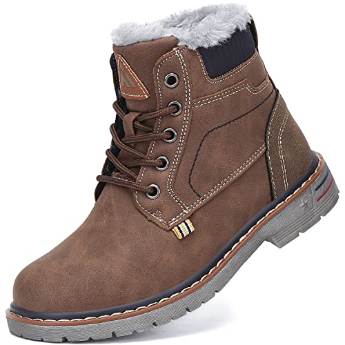 mishansha kinder schnürstiefel warm gefüttert winterstiefel braun 30 für mädchen und jungen