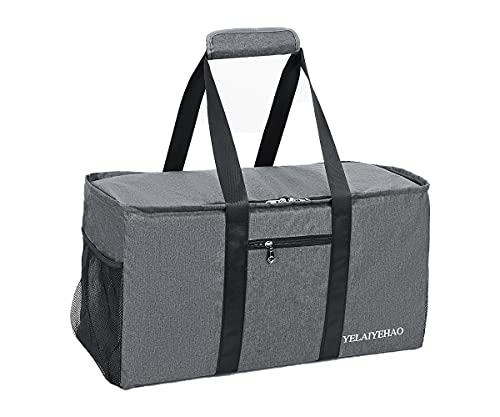 yelaiyehao faltbare mehrzweck-tragetasche für pool, strand, einkaufen, picknick, wäsche, fitnessstudio, grau