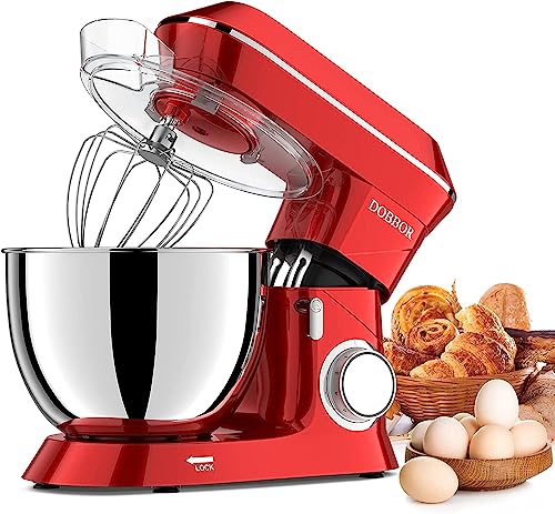 Produktbild: 9.5L Küchenmaschine 1500W, Planetarisches Rührsystem, Knetmaschine mit Zubehör (Rot)