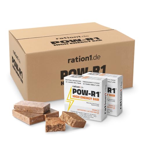 energieriegel 48er pack powr1, ration1 250g, ideal für outdoor-aktivitäten, 20 jahre haltbar