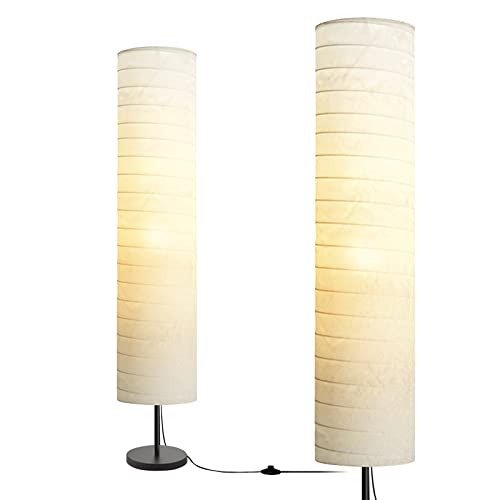 LALISU stehlampe papier lampe modern mit fußschalter für wohnzimmer schlafzimmer