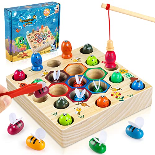 magnetisches angelspiel montessori spielzeug ab 2 jahre COOLJOY motorikspielzeug holz