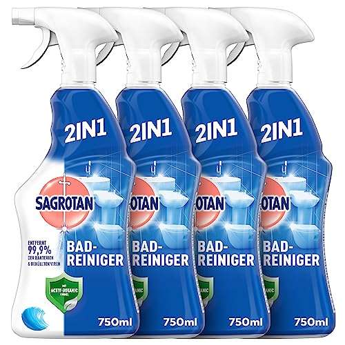 Sagrotan Badreiniger 2in1 ozeanfrische - desinfektionsreiniger mit antischmutzfilm 4 x 750 ml