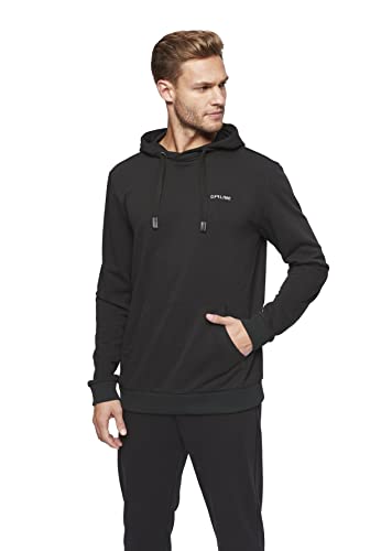 herren hoodie schwarz offline, größe M, bequemer kapuzenpullover